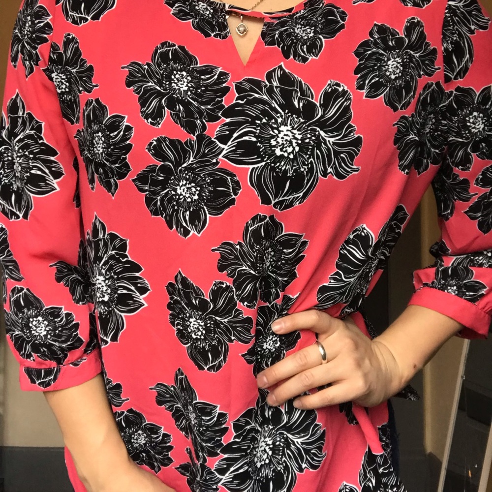 Red and black blouse